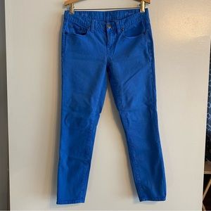 J. Crew Women's Royal Blue Toothpick Low Rise Ankle Skinny Jeans Size 28